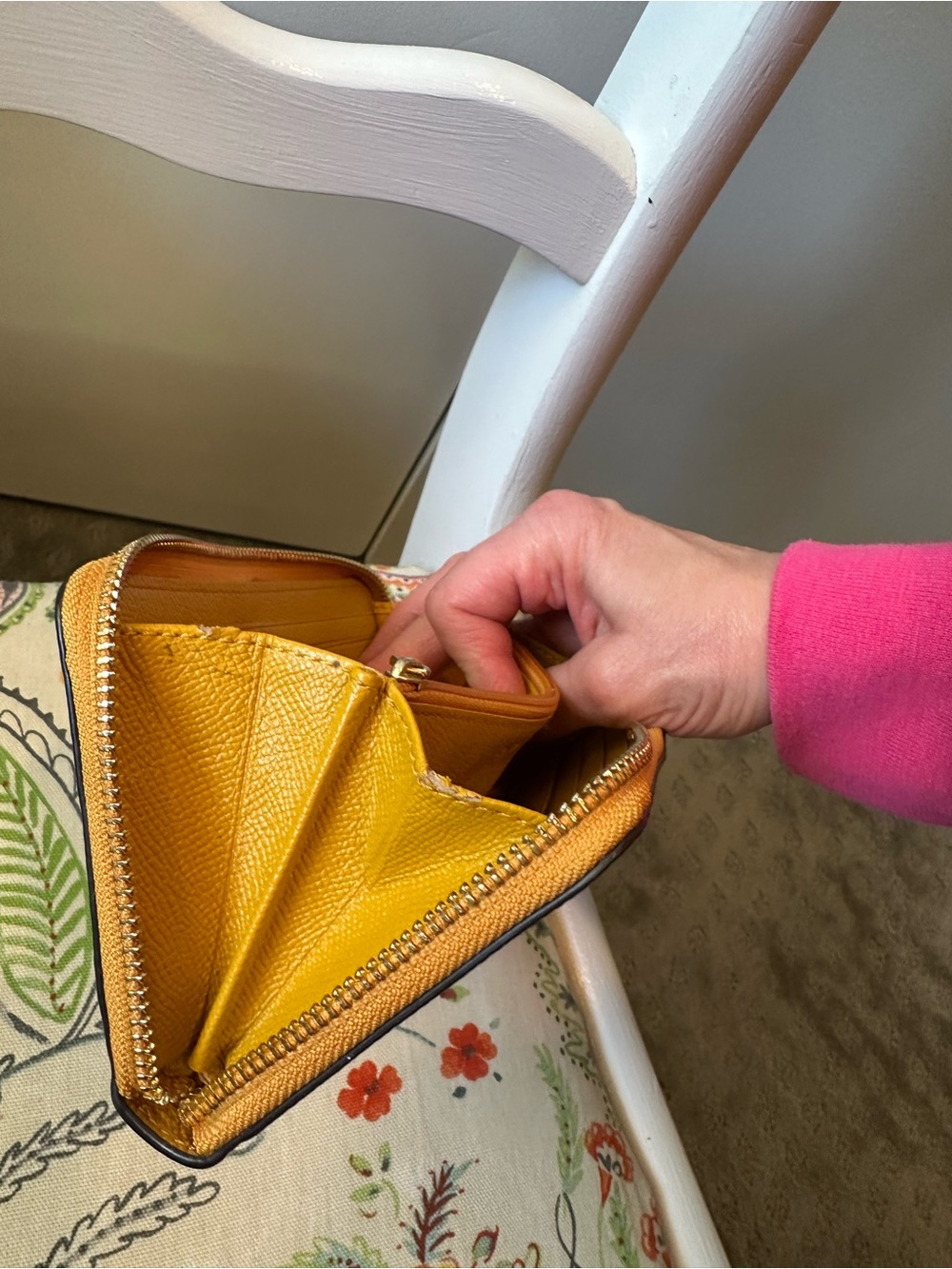 Coach Mustard Yellow Pebbled Leather Shoulder Bag with Matching Wallet - Picture 10 of 14